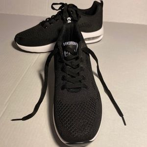 Black sneakers white soles